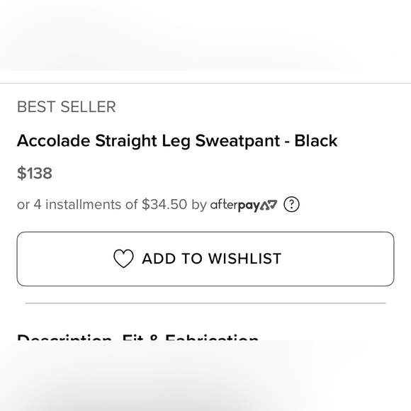 ALO Yoga Unisex “Accolade” Sweat Pant 31” Inseam (XS) *BESTSELLER AT ALO* - Picture 5 of 10